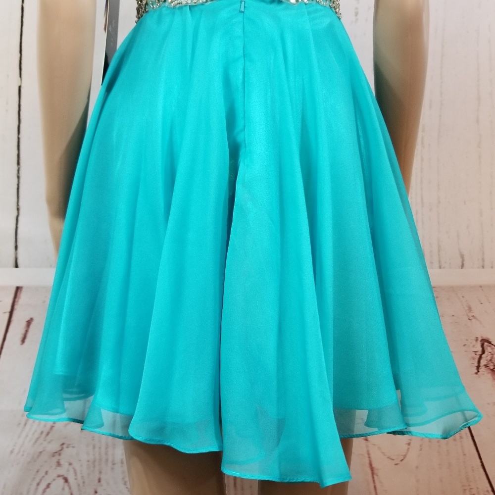 ALYCE PARIS Short Silky Chiffon Skater Dress - Picture 8 of 8